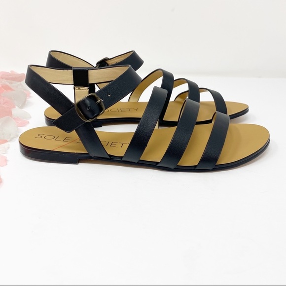 Sole Society Eesha Leather Strappy Sandals NWT 7.5 - Picture 3 of 7